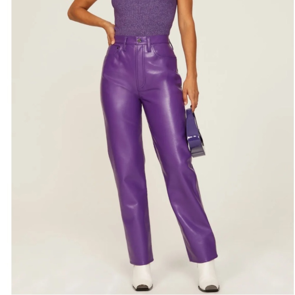 AGOLDE Purple Recycled Leather Pants Size 26